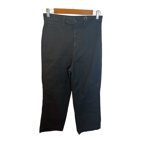 Quince Organic Stretch Cotton Twill Straight Leg Cropped Pants Size 29 Black NWT - Picture 4 of 8